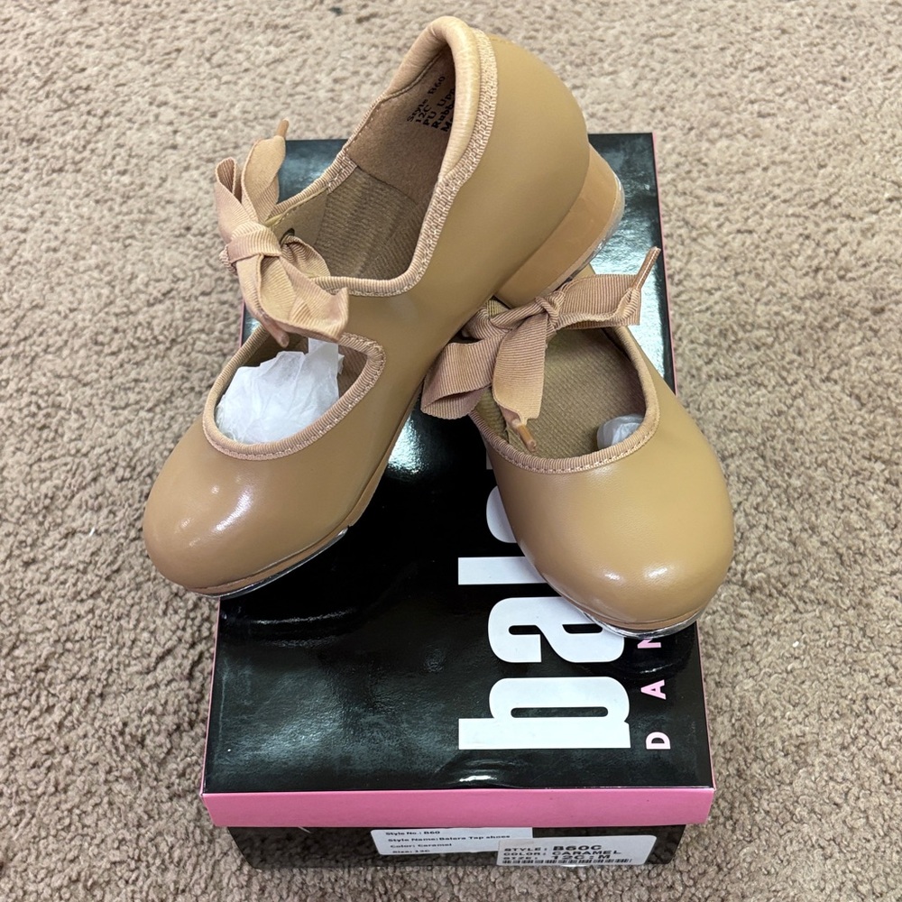 Balera Caramel Tie Tap Shoes